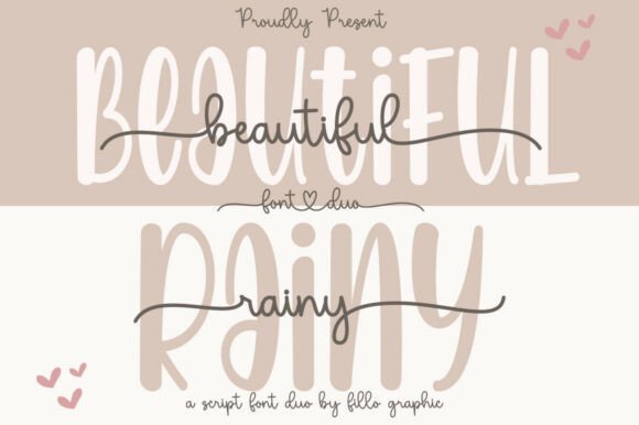 Beautiful Rainy Duo: A Handcrafted Display Font