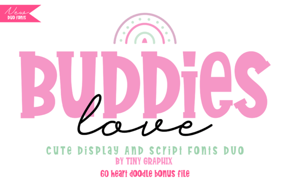 Buddies Love Duo: A Playful Display Font for Your Brand