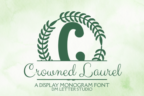 Crowned Laurel Monogram: A Regal Display Font for Brands