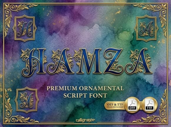 Hamza: A Regal Display Font for Editorial Elegance