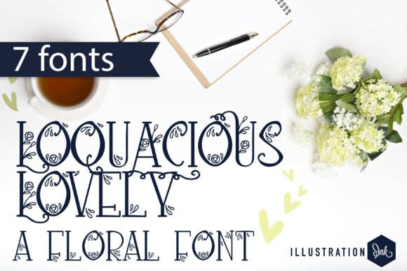 Loquacious Lovely: A Whimsical Decorative Font for Branding