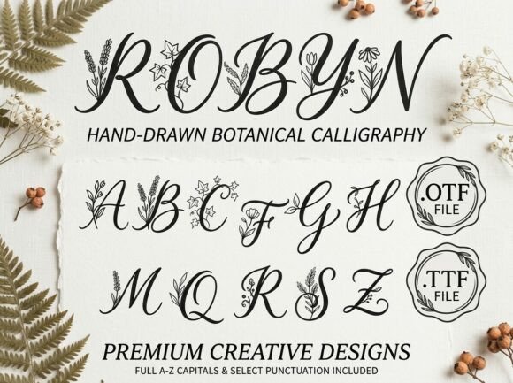 Robyn: A Premium Botanical Display Font for Crafters